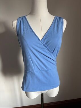 Anne Klein Sky Blue Wrap-Front Sleeveless Camisole